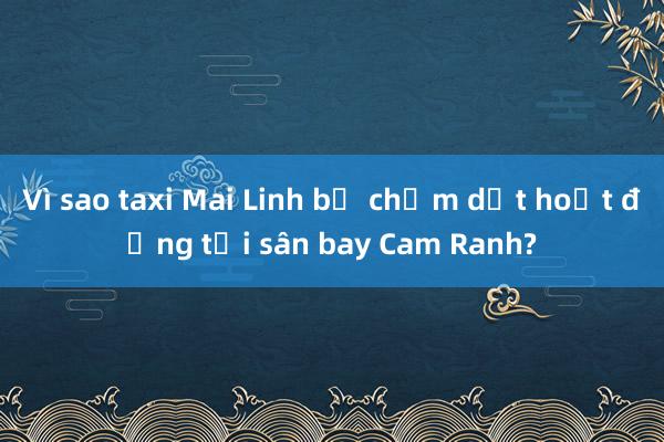 Vì sao taxi Mai Linh bị chấm dứt hoạt động tại sân bay Cam Ranh?