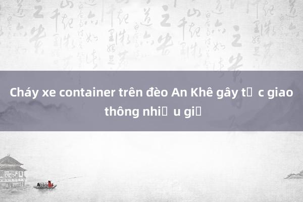 Cháy xe container trên đèo An Khê gây tắc giao thông nhiều giờ